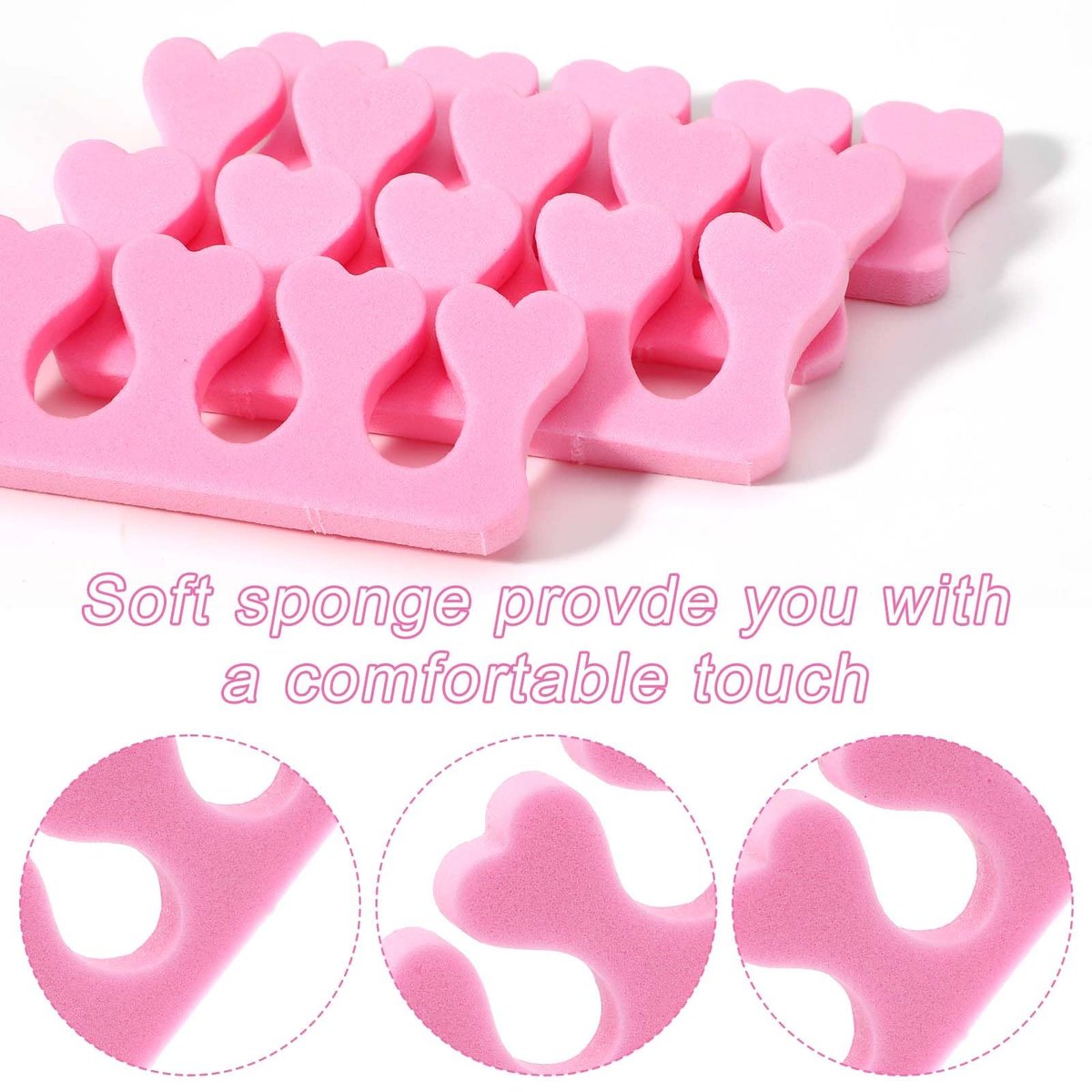 Piriuuo 12 Pack Sponge Toe Separators for Pedicure - Soft Foam Toe Spacers for Women, Flexible Toe Dividers for Nail Art & Manicure - görsel 5