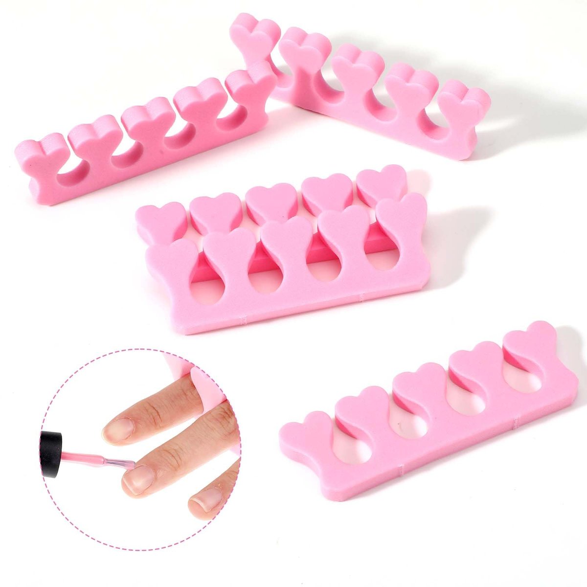 Piriuuo 12 Pack Sponge Toe Separators for Pedicure - Soft Foam Toe Spacers for Women, Flexible Toe Dividers for Nail Art & Manicure - görsel 7