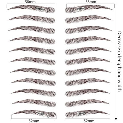4D Hair-Like Eyebrow Tattoo Stickers - 66 Pairs, Waterproof & Long-Lasting 3-5 Days
