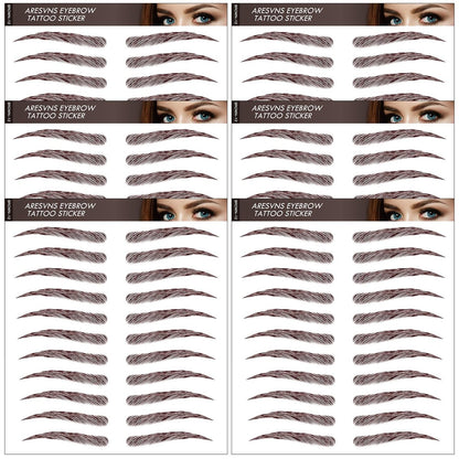 4D Hair-Like Eyebrow Tattoo Stickers - 66 Pairs, Waterproof & Long-Lasting 3-5 Days