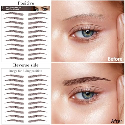 4D Hair-Like Eyebrow Tattoo Stickers - 66 Pairs, Waterproof & Long-Lasting 3-5 Days - görsel 16