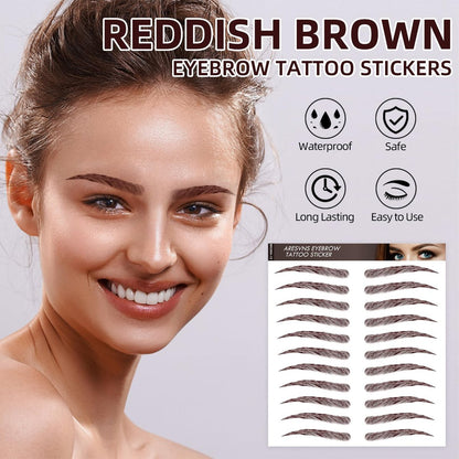 4D Hair-Like Eyebrow Tattoo Stickers - 66 Pairs, Waterproof & Long-Lasting 3-5 Days