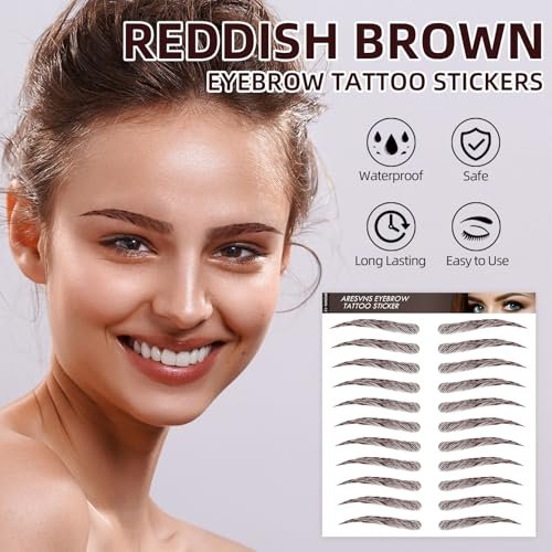 4D Hair-Like Eyebrow Tattoo Stickers - 66 Pairs, Waterproof & Long-Lasting 3-5 Days - görsel 14
