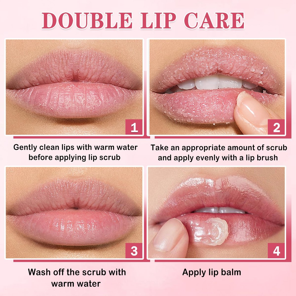 LZXLUKGIR 4PCS Lip Scrub and Mask Set - Strawberry & Honey Pot Lip Balm, Exfoliating Lip Scrub, Moisturizing Lip Mask, Reduce Lip Lines, Repair Dry Lips - görsel 12