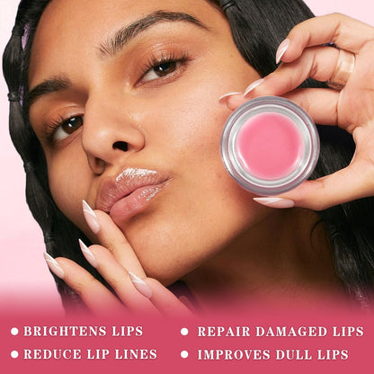 LZXLUKGIR 4PCS Lip Scrub and Mask Set - Strawberry & Honey Pot Lip Balm, Exfoliating Lip Scrub, Moisturizing Lip Mask, Reduce Lip Lines, Repair Dry Lips