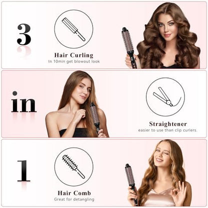Ufree Ionic Thermal Brush 1.5 Inch – Heated Round Brush for Blowout, 30s Fast Heating Curling Brush with 9 Temperature Settings, Dual Voltage Travel Hair Styling Tool Avelisse