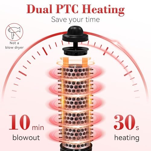 Ufree Ionic Thermal Brush 1.5 Inch – Heated Round Brush for Blowout, 30s Fast Heating Curling Brush with 9 Temperature Settings, Dual Voltage Travel Hair Styling Tool Avelisse