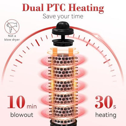 Ufree Ionic Thermal Brush 1.5 Inch – Heated Round Brush for Blowout, 30s Fast Heating Curling Brush with 9 Temperature Settings, Dual Voltage Travel Hair Styling Tool Avelisse