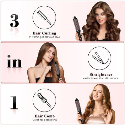 Ufree Ionic Thermal Brush 1.5 Inch – Heated Round Brush for Blowout, 30s Fast Heating Curling Brush with 9 Temperature Settings, Dual Voltage Travel Hair Styling Tool Avelisse