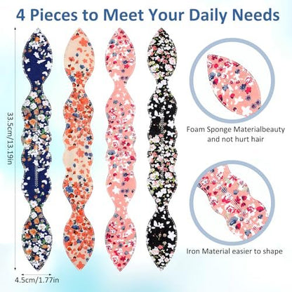 Lnngub 4 Pcs Deft Hair Bun Maker - French Twist Rabbit Ear Bun Twister for Women & Girls