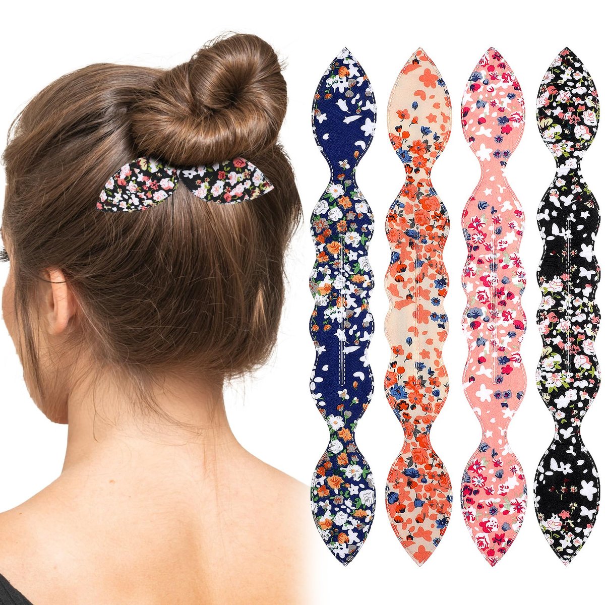 Lnngub 4 Pcs Deft Hair Bun Maker - French Twist Rabbit Ear Bun Twister for Women & Girls - görsel 13