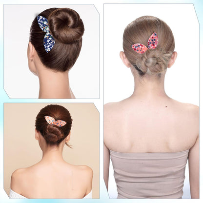 Lnngub 4 Pcs Deft Hair Bun Maker - French Twist Rabbit Ear Bun Twister for Women & Girls