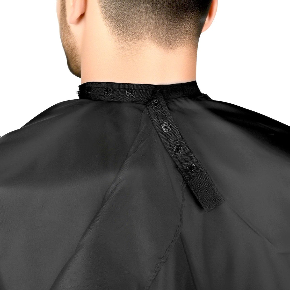 JSAZCKC Professional Hair Cutting Cape - Adjustable Snap Closure, 57" x 51" Black Polyester Barber Cape for Men and Women - görsel 7
