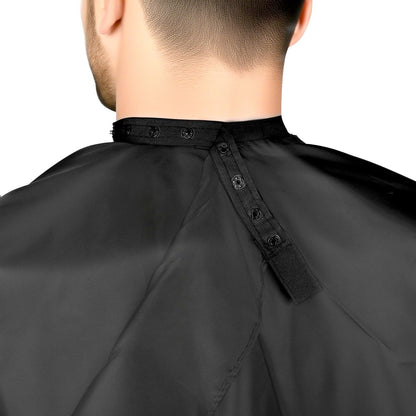 JSAZCKC Professional Hair Cutting Cape - Adjustable Snap Closure, 57" x 51" Black Polyester Barber Cape for Men and Women