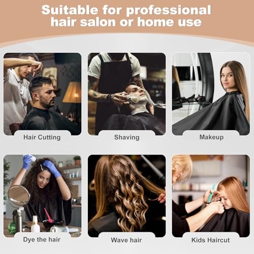 JSAZCKC Professional Hair Cutting Cape - Adjustable Snap Closure, 57" x 51" Black Polyester Barber Cape for Men and Women - görsel 14