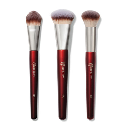 BK Beauty Core Complexion Trio Makeup Brushes Set (3PC) – Foundation, Concealer, and Blending Brushes for Liquid, Cream & Powder – Vegan, Cruelty-Free, Ultra-Soft Face Makeup Brushes Avelisse