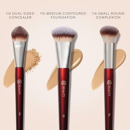 BK Beauty Core Complexion Trio Makeup Brushes Set (3PC) – Foundation, Concealer, and Blending Brushes for Liquid, Cream & Powder – Vegan, Cruelty-Free, Ultra-Soft Face Makeup Brushes Avelisse