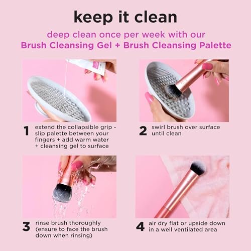 Real Techniques Vivid Escape Glow-To-Go Travel Makeup Brush 6 Piece Set, Mini Size Makeup Brushes for Eyeshadow, Concealer, Contour, & Blush, Includes Mirror Cosmetic Case, Cruelty-Free & Vegan - görsel 18