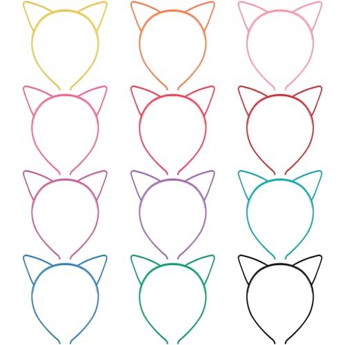 Exacoo 36-Pack Cat Ears Headbands – Plastic Kitty Headbands for Girls, Gabby Party Favors, Birthday Supplies, Halloween Hair Accessories Avelisse