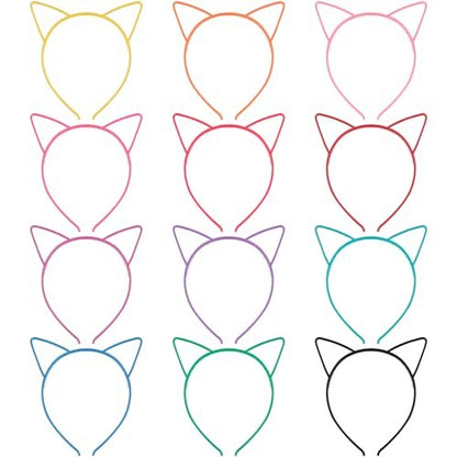 Exacoo 36-Pack Cat Ears Headbands – Plastic Kitty Headbands for Girls, Gabby Party Favors, Birthday Supplies, Halloween Hair Accessories Avelisse
