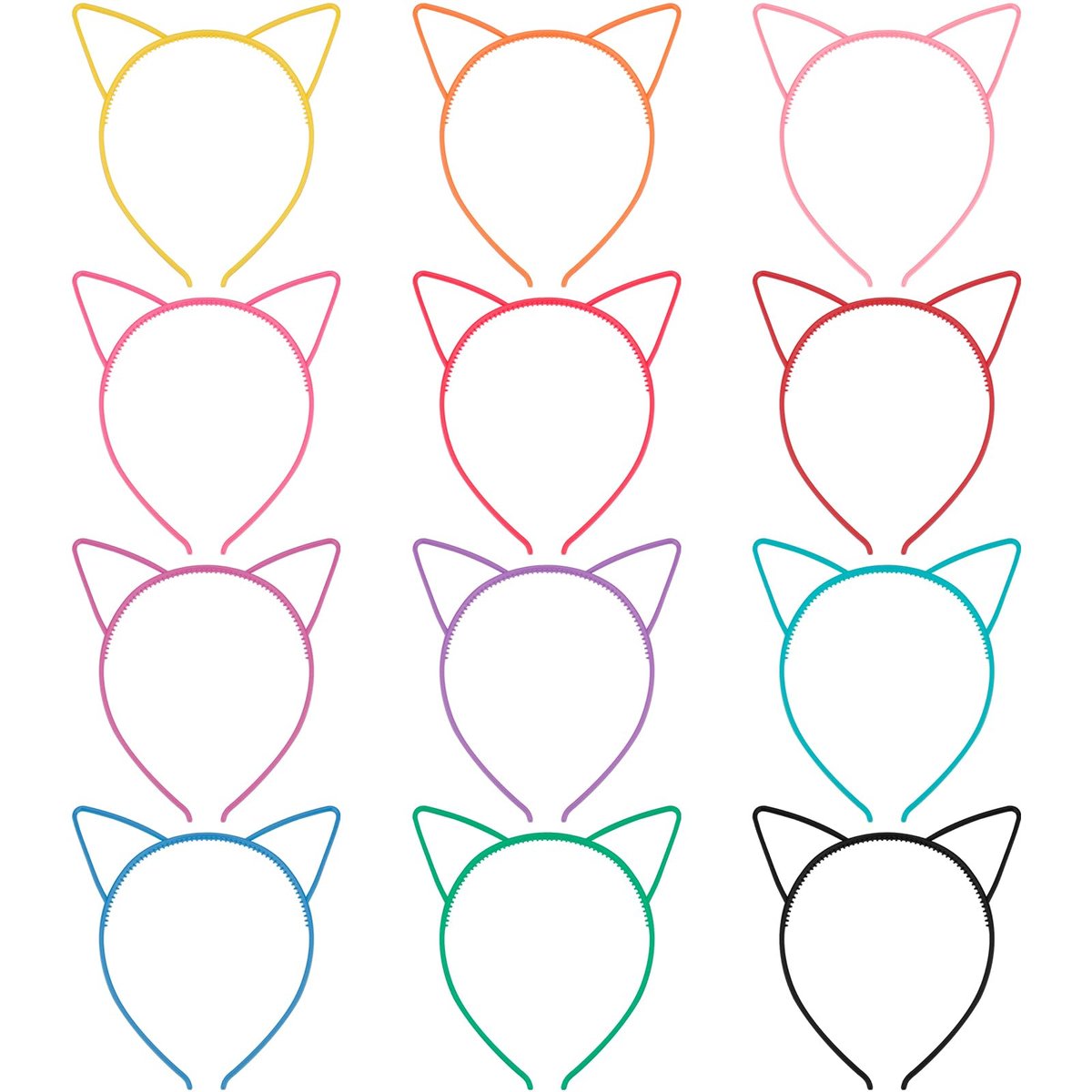 Exacoo 36-Pack Cat Ears Headbands – Plastic Kitty Headbands for Girls, Gabby Party Favors, Birthday Supplies, Halloween Hair Accessories Avelisse