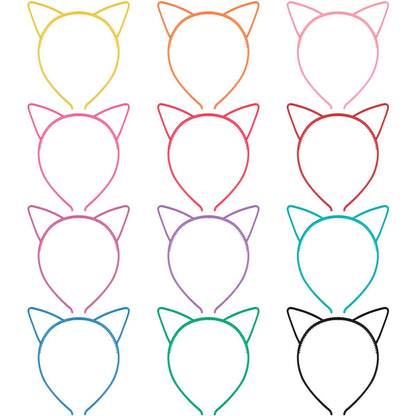 Exacoo 36-Pack Cat Ears Headbands – Plastic Kitty Headbands for Girls, Gabby Party Favors, Birthday Supplies, Halloween Hair Accessories Avelisse