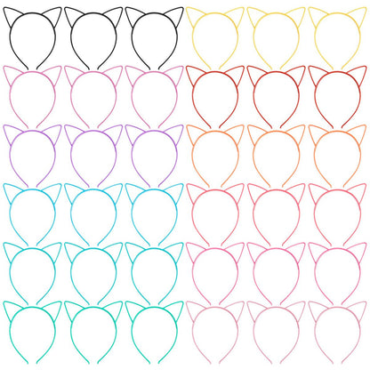 Exacoo 36-Pack Cat Ears Headbands – Plastic Kitty Headbands for Girls, Gabby Party Favors, Birthday Supplies, Halloween Hair Accessories Avelisse