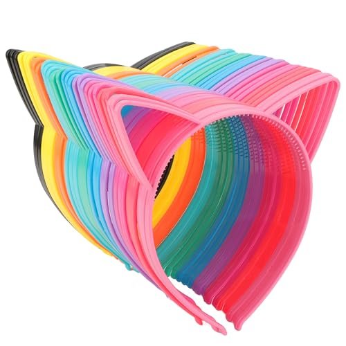 Exacoo 36-Pack Cat Ears Headbands – Plastic Kitty Headbands for Girls, Gabby Party Favors, Birthday Supplies, Halloween Hair Accessories Avelisse