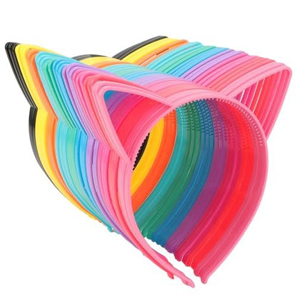 Exacoo 36-Pack Cat Ears Headbands – Plastic Kitty Headbands for Girls, Gabby Party Favors, Birthday Supplies, Halloween Hair Accessories Avelisse