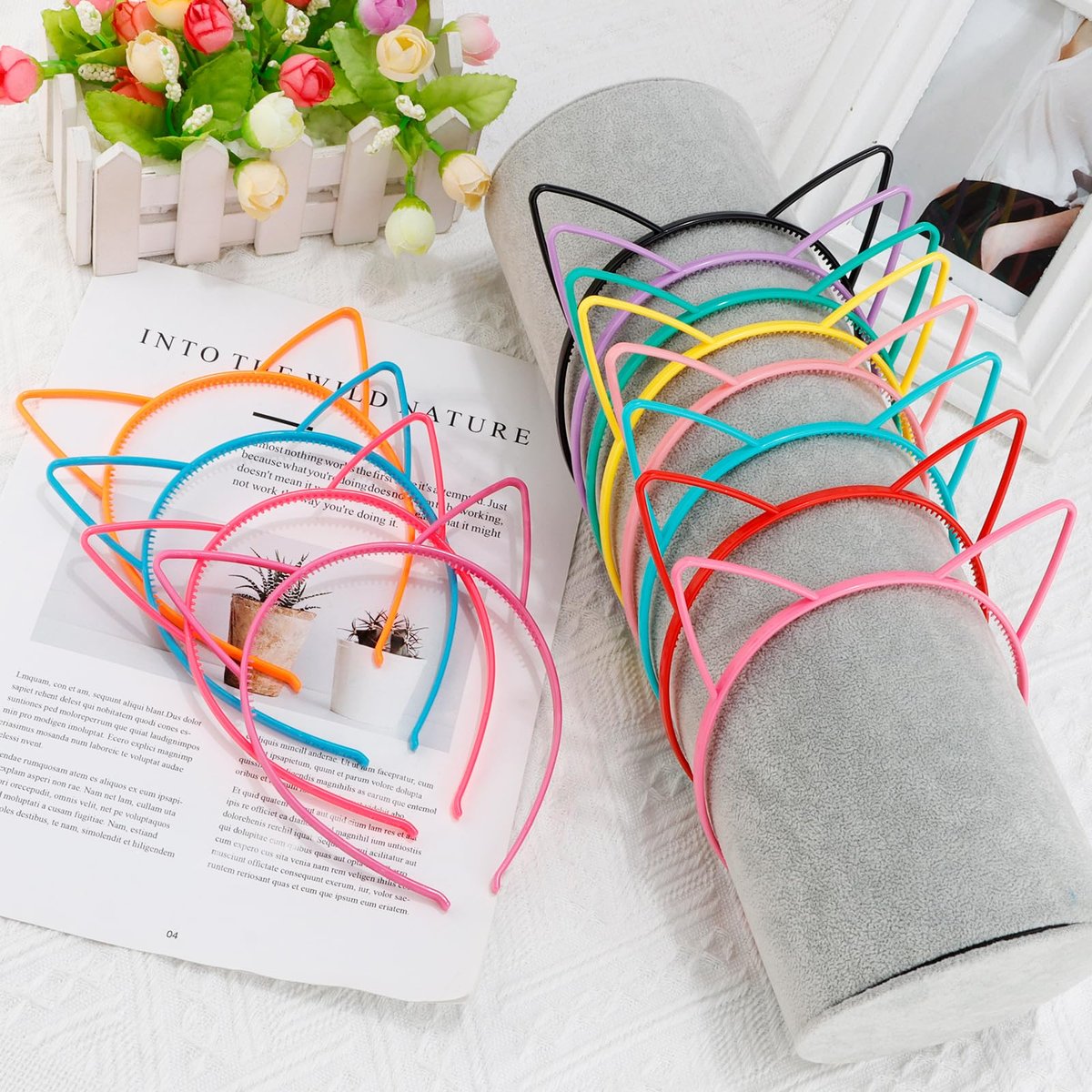 Exacoo 36-Pack Cat Ears Headbands – Plastic Kitty Headbands for Girls, Gabby Party Favors, Birthday Supplies, Halloween Hair Accessories Avelisse
