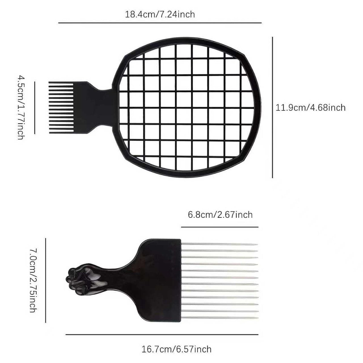 KHQBG Hair Sponge Set for Afro Curls – 6-Piece Styling Kit with Brush, Magic Glove, Metal Pick Comb, and Twist Comb - görsel 3