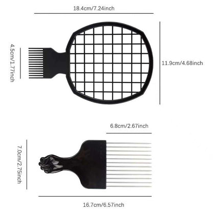 KHQBG Hair Sponge Set for Afro Curls – 6-Piece Styling Kit with Brush, Magic Glove, Metal Pick Comb, and Twist Comb