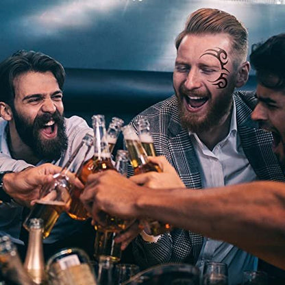 Tribal Face Temporary Tattoos – Pack of 4 Removable Prank Tattoos for Bachelor Parties