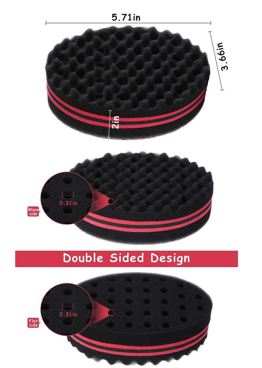 KHQBG Magic Twist Hair Sponges Set - Big Holes Sponge Brush for Curls, Curling Sponge Glove for Men & Women with Metal Afro Pick (6.7 inch) - görsel 6