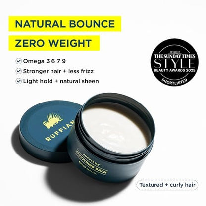 Ruffians Smoothing Balm - Omega-Rich Frizz Control for Textured & Curly Hair (1.7 oz)