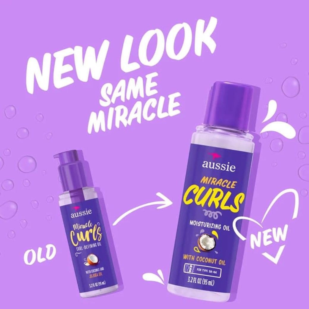 Aussie Miracle Curls Moisturizing Oil 3.2 Ounce (Pack of 3) – Hydrate & Define Curls Avelisse