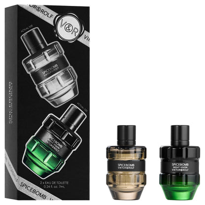 Viktor&Rolf Spicebomb Cologne Travel Size Set – Eau de Toilette & Nightvision EDT (0.2 Fl Oz Each) Avelisse