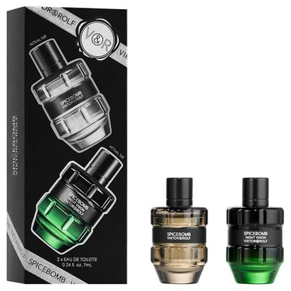 Viktor&Rolf Spicebomb Cologne Travel Size Set – Eau de Toilette & Nightvision EDT (0.2 Fl Oz Each) Avelisse