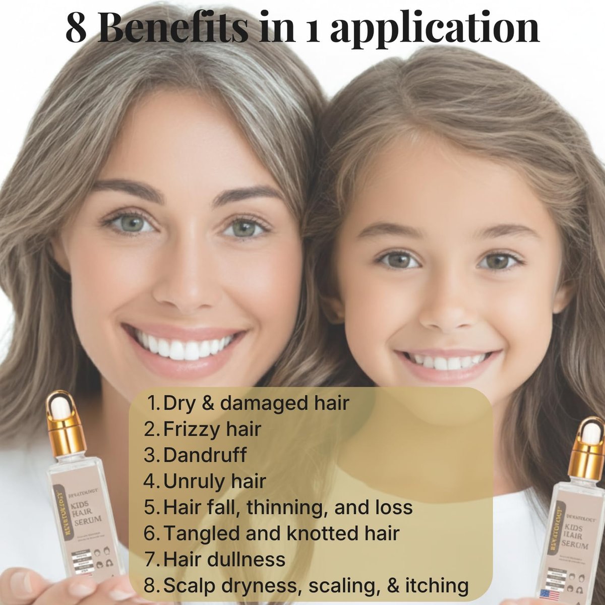 Revatology Kids & Baby Hair Serum Leave-In Conditioner - Lightweight Scalp Serum for Dry Scalp, Frizz Control & Healthy-Looking Hair Growth, 30 Botanicals, Chemical Free, Made in USA, 1 Fl Oz Avelisse