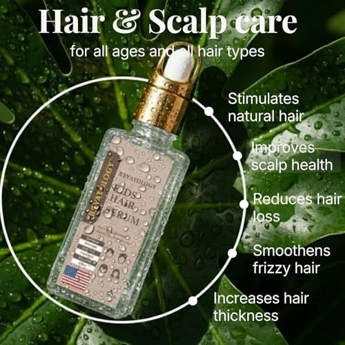 Revatology Kids & Baby Hair Serum Leave-In Conditioner - Lightweight Scalp Serum for Dry Scalp, Frizz Control & Healthy-Looking Hair Growth, 30 Botanicals, Chemical Free, Made in USA, 1 Fl Oz Avelisse
