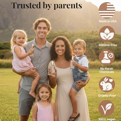 Revatology Kids & Baby Hair Serum Leave-In Conditioner - Lightweight Scalp Serum for Dry Scalp, Frizz Control & Healthy-Looking Hair Growth, 30 Botanicals, Chemical Free, Made in USA, 1 Fl Oz Avelisse