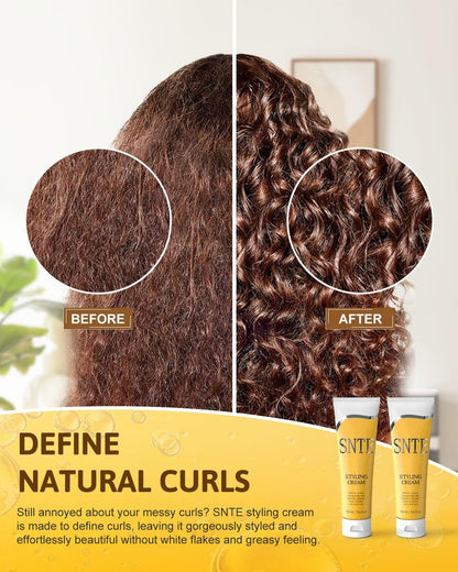 Samnyte Hair Wax Stick & Styling Cream Kit – Slick Back Hair Products for Women & Kids, Non-Greasy Fly Away Stick, Hair Styling Accessories for Buns & Braiding (Yellow, 3 oz x 2)