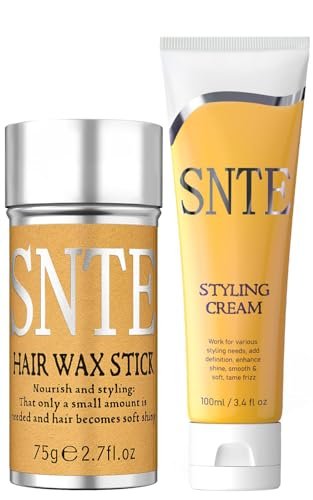 Samnyte Hair Wax Stick & Styling Cream Kit – Slick Back Hair Products for Women & Kids, Non-Greasy Fly Away Stick, Hair Styling Accessories for Buns & Braiding (Yellow, 3 oz x 2) - görsel 2