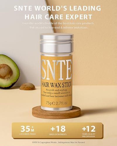 Samnyte Hair Wax Stick & Styling Cream Kit – Slick Back Hair Products for Women & Kids, Non-Greasy Fly Away Stick, Hair Styling Accessories for Buns & Braiding (Yellow, 3 oz x 2) - görsel 14