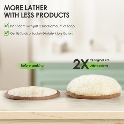 RIYNIBIY 2-Pack Natural Exfoliating Loofah Body Scrubber – Egyptian Shower Sponge for Men & Women