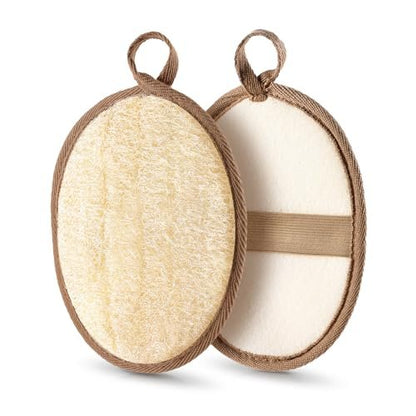 RIYNIBIY 2-Pack Natural Exfoliating Loofah Body Scrubber – Egyptian Shower Sponge for Men & Women