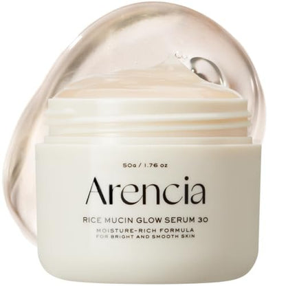 Arencia Rice Mucin Overnight Glow Face Mask Serum - 1.76 oz | Plumping Hyaluronic Acid Treatment