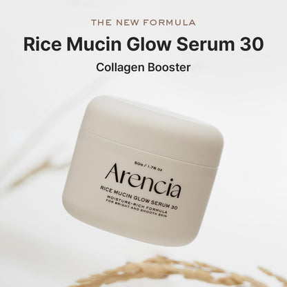 Arencia Rice Mucin Overnight Glow Face Mask Serum - 1.76 oz | Plumping Hyaluronic Acid Treatment