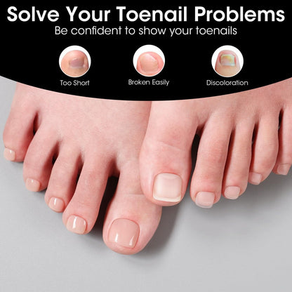 Gellen Press On Toenails 300PCS Short Square Toe Nail Tips Full Cover Matte Soft Gel Fake Toenails, 12 Sizes Clear Toe Nail Extensions with Easy Handle for Pedicure DIY Home Nail Salon Avelisse