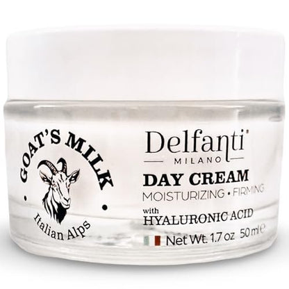 Delfanti-Milano Goat's Milk with Hyaluronic Acid Moisturizing and Firming Day Cream - Face and Neck Moisturizer - Made in Italy Avelisse